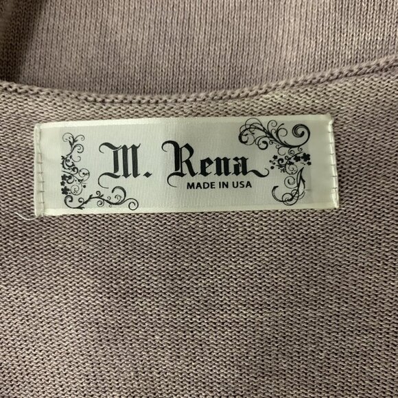 M Rena Taupe Asymmetrical Hem Textured Knit Tunic Top Small - Picture 4 of 5